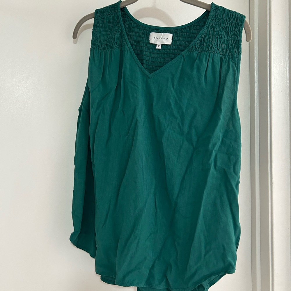 CLARA SUNWOO V-Neck Smocked Sleeveless Top NWT